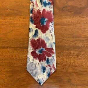 GUY LAROCHE "Couture" All Silk Colorful Floral Print Men's Necktie Tie